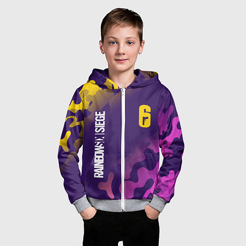 Детская толстовка на молнии RAINBOW SIX SIEGE РАДУГА 6 / 3D-Меланж – фото 3