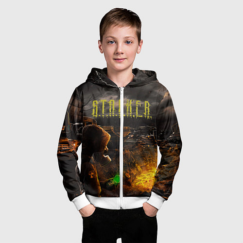 Детская толстовка на молнии Stalker 2 / 3D-Белый – фото 3