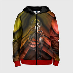 Толстовка на молнии детская Куруми Токисаки, цвет: 3D-красный