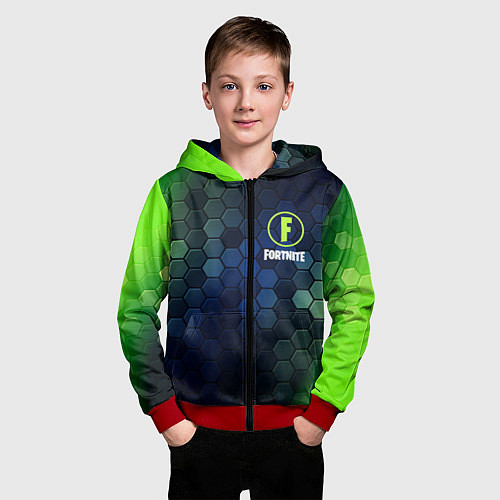 Детская толстовка на молнии FORTNITE ФОРТНАЙТ / 3D-Красный – фото 3