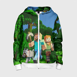 Толстовка на молнии детская Minecraft, цвет: 3D-белый