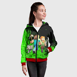 Толстовка на молнии детская Minecraft, цвет: 3D-красный — фото 2