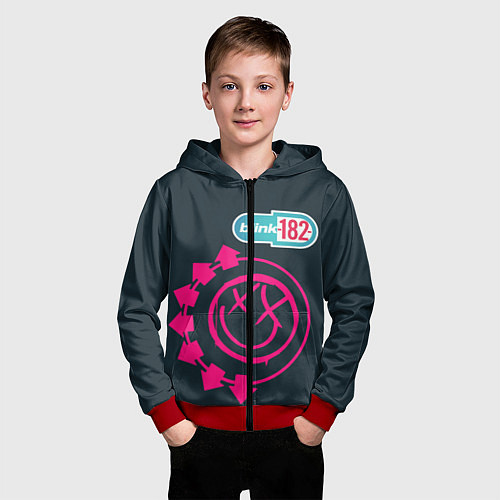 Детская толстовка на молнии Blink 182 / 3D-Красный – фото 3