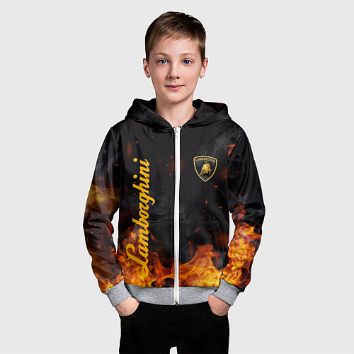 Детская толстовка на молнии LAMBORGHINI / 3D-Меланж – фото 3