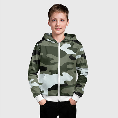 Детская толстовка на молнии Camouflage 2 / 3D-Белый – фото 3