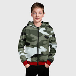 Толстовка на молнии детская Camouflage 2, цвет: 3D-красный — фото 2