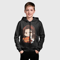 Толстовка на молнии детская Шаман Кинг, цвет: 3D-черный — фото 2