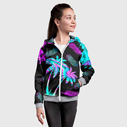 Толстовка на молнии детская Неоновое лето, цвет: 3D-меланж — фото 2