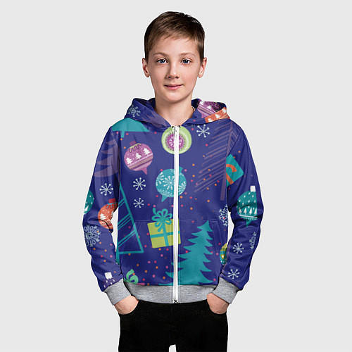 Детская толстовка на молнии Подарок / 3D-Меланж – фото 3