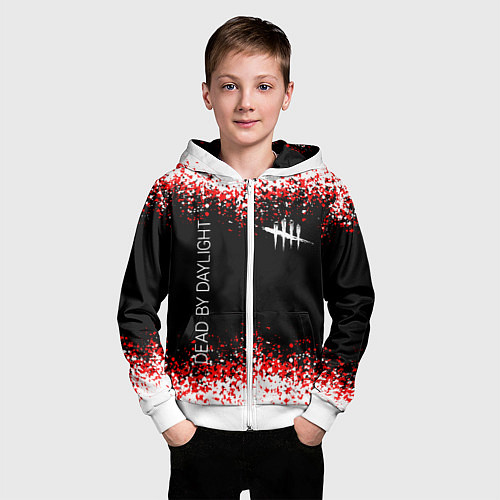 Детская толстовка на молнии Dead by Daylight / 3D-Белый – фото 3