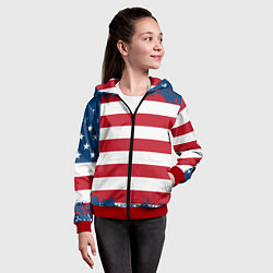 Толстовка на молнии детская Америка, цвет: 3D-красный — фото 2