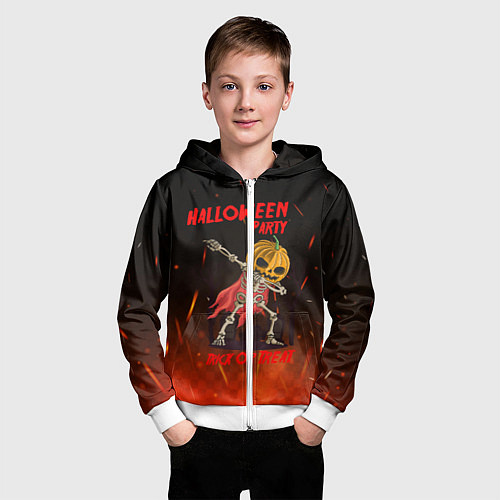 Детская толстовка на молнии Halloween Party / 3D-Белый – фото 3