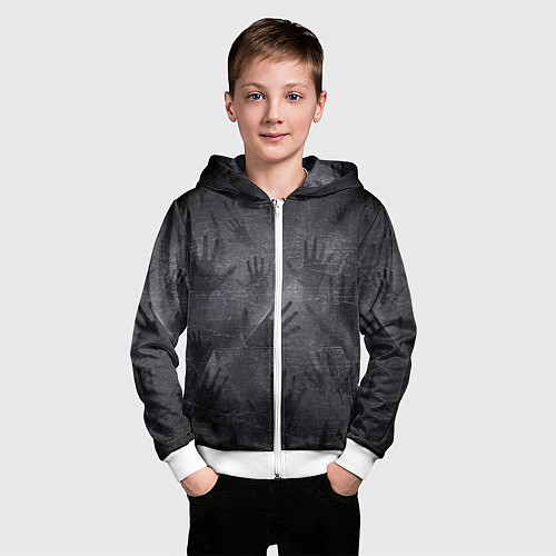 Детская толстовка на молнии ЛАДОНИ УШЕДШИХ / 3D-Белый – фото 3