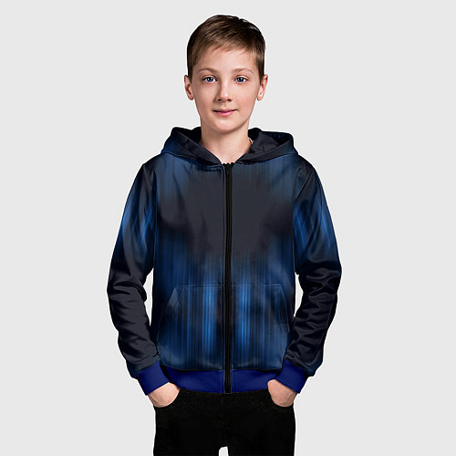 Детская толстовка на молнии НЕОНОВЫЙ ДОЖДЬ / 3D-Синий – фото 3