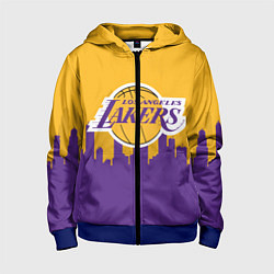 Толстовка на молнии детская LOS ANGELES LAKERS, цвет: 3D-синий