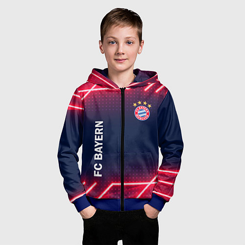 Детская толстовка на молнии БАВАРИЯ / 3D-Синий – фото 3