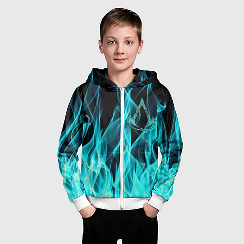 Детская толстовка на молнии ASSASSINS CREED VALHALLA / 3D-Белый – фото 3