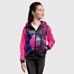 Толстовка на молнии детская AMONG US, цвет: 3D-черный — фото 2