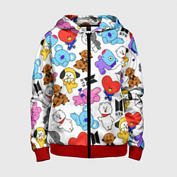 Толстовка на молнии детская BTS BT21, цвет: 3D-красный