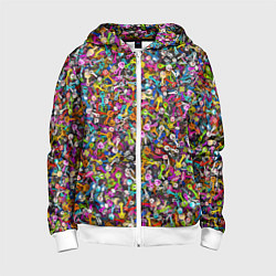 Толстовка на молнии детская Скрепыши, цвет: 3D-белый