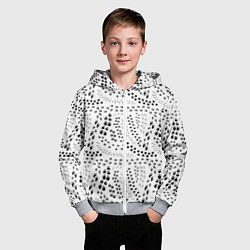 Толстовка на молнии детская Дорожки из следов, цвет: 3D-меланж — фото 2