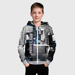 Толстовка на молнии детская Minecraft, цвет: 3D-меланж — фото 2
