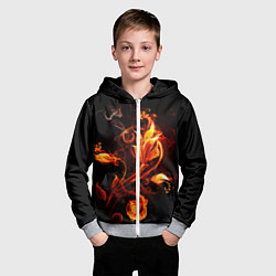Толстовка на молнии детская Огненный цветок, цвет: 3D-меланж — фото 2