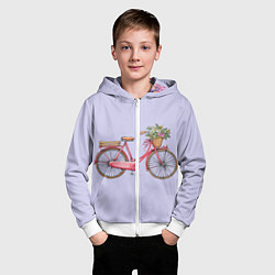 Толстовка на молнии детская Bicycle, цвет: 3D-белый — фото 2