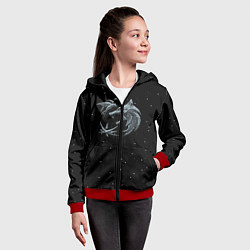Толстовка на молнии детская Ведьмак Зима, цвет: 3D-красный — фото 2