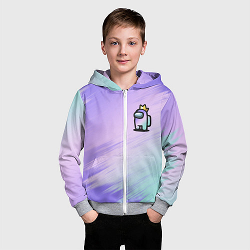 Детская толстовка на молнии AMONG US GRADIENT / 3D-Меланж – фото 3