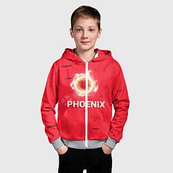 Толстовка на молнии детская Phoenix, цвет: 3D-меланж — фото 2