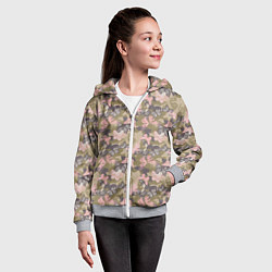 Толстовка на молнии детская Камуфляж с бабочками, цвет: 3D-меланж — фото 2