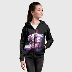Толстовка на молнии детская Хисока, цвет: 3D-черный — фото 2