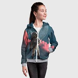 Толстовка на молнии детская Космонавт, цвет: 3D-меланж — фото 2