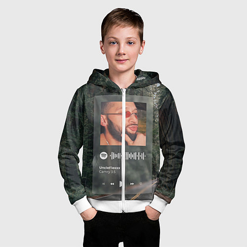 Детская толстовка на молнии Camry 3 5 Spotify - QR / 3D-Белый – фото 3