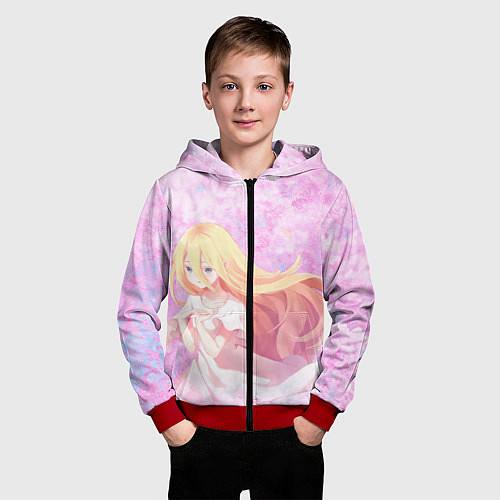 Детская толстовка на молнии Рэйчел Гарднер / 3D-Красный – фото 3