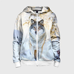 Толстовка на молнии детская Я зимой, цвет: 3D-белый