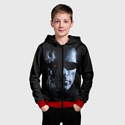 Толстовка на молнии детская T800, цвет: 3D-красный — фото 2