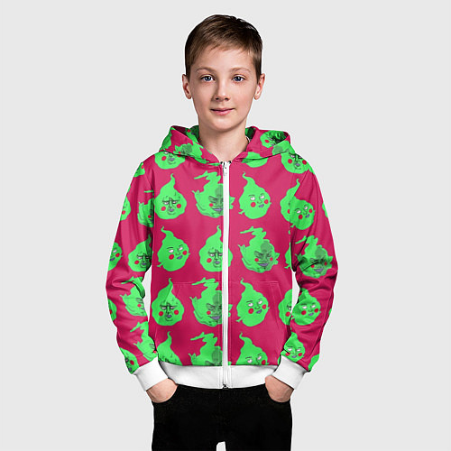 Детская толстовка на молнии Моб Психо 100 / 3D-Белый – фото 3