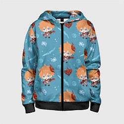 Толстовка на молнии детская Чиби Чайльд, цвет: 3D-черный