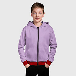 Толстовка на молнии детская Глициниевый цвет без рисунка, цвет: 3D-красный — фото 2