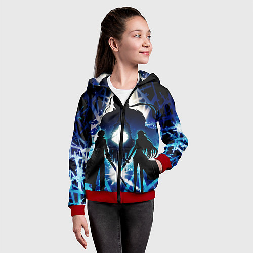Детская толстовка на молнии Sword Art Online Кирито Асуна / 3D-Красный – фото 4