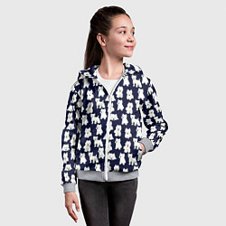 Толстовка на молнии детская Собаки Пушистики, цвет: 3D-меланж — фото 2