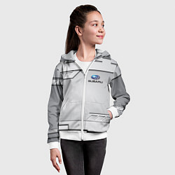 Толстовка на молнии детская SUBARU СУБАРУ, цвет: 3D-белый — фото 2