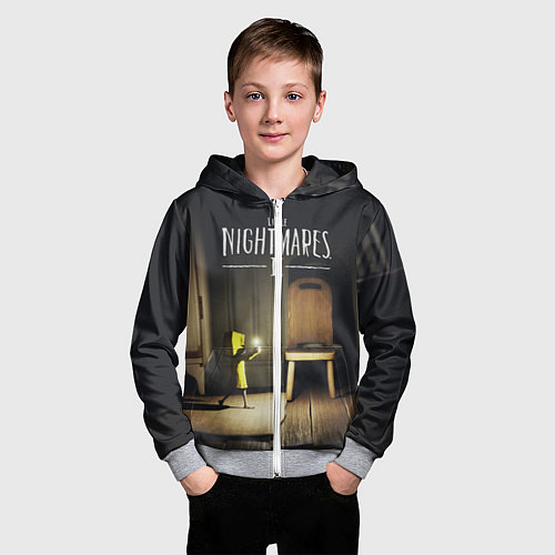 Детская толстовка на молнии Little Nightmares 2 / 3D-Меланж – фото 3