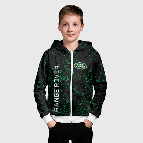 Детская толстовка на молнии LAND ROVER / 3D-Белый – фото 3