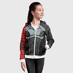 Толстовка на молнии детская КОСТЮМ N7 MASS EFFECT N7 М, цвет: 3D-белый — фото 2