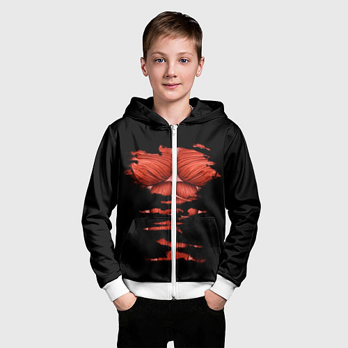 Детская толстовка на молнии Титан / 3D-Белый – фото 3