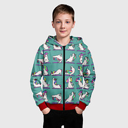 Толстовка на молнии детская Единороги Зарядка, цвет: 3D-красный — фото 2