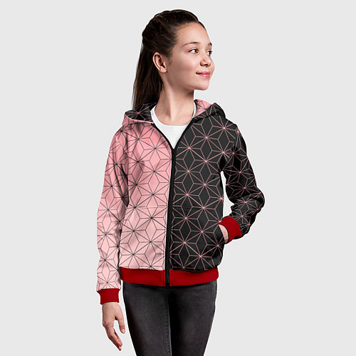 Детская толстовка на молнии КОСТЮМ НЕЗУКО NEZUKO / 3D-Красный – фото 4